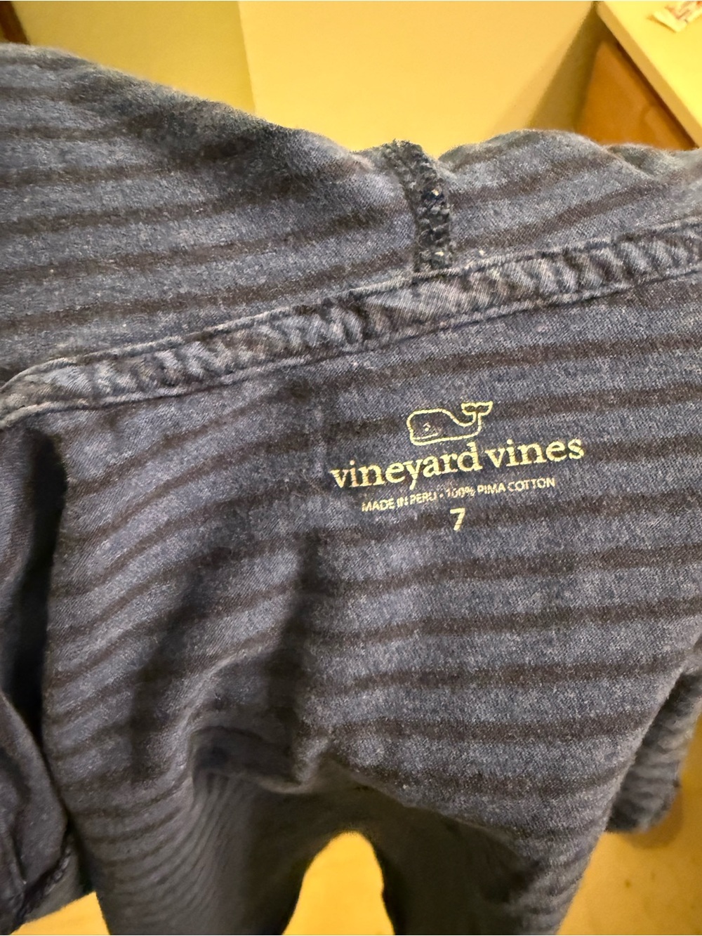 Vineyard Vines Blue Striped Long Sleeve Hooded Tee - Picture 3 of 3